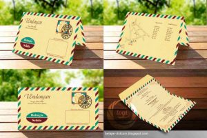 Contoh Undangan Pernikahan Dengan Motif Amplop